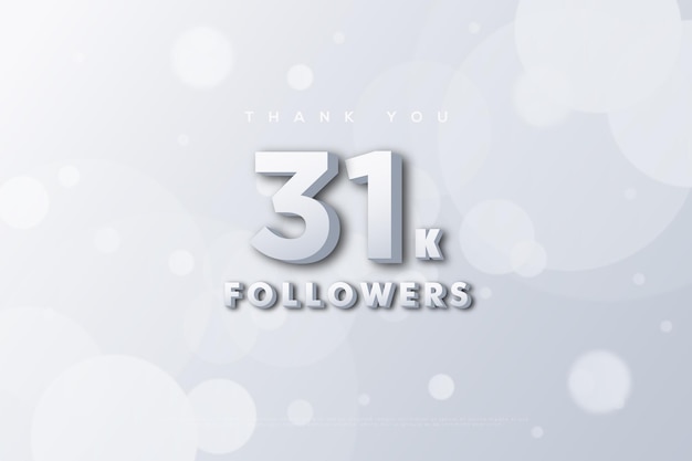 31k followers on white background.