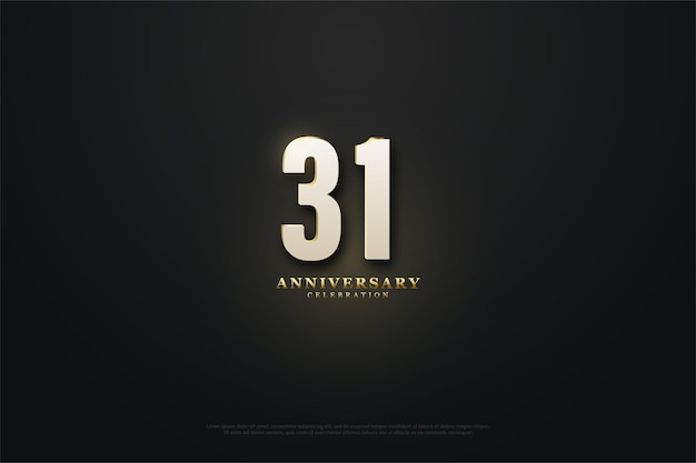 31st Anniversary background with special character numbers