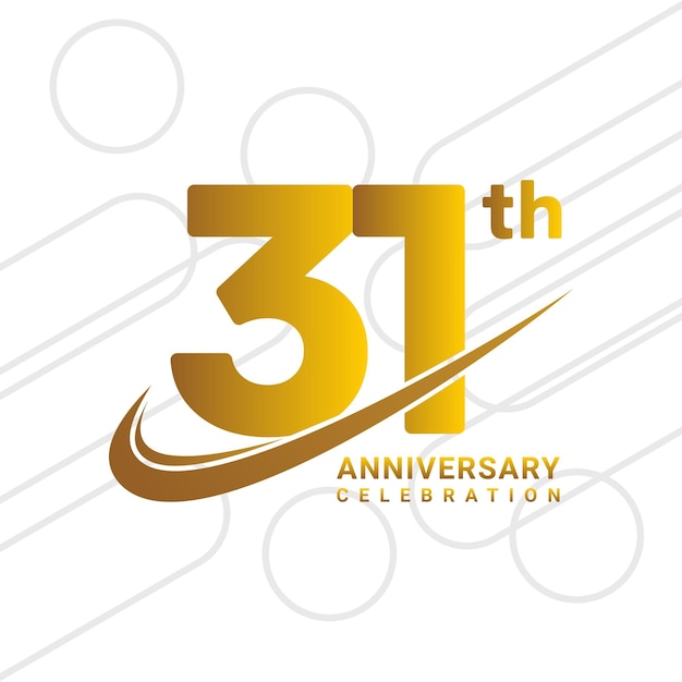 31th anniversary celebration golden anniversary celebration logo type isolated on white background vector illustration