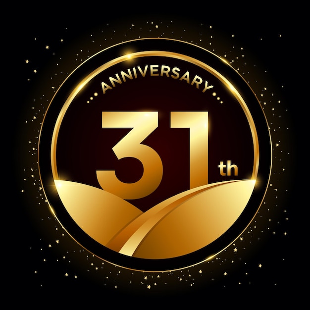 31th anniversary Golden anniversary template design Logo vector illustration