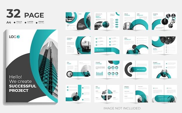 32 page business profile brochure catalog template design