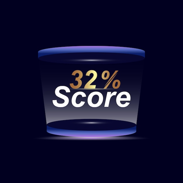 32 Score Sign Designed to catch the and illustration blue Vector background design