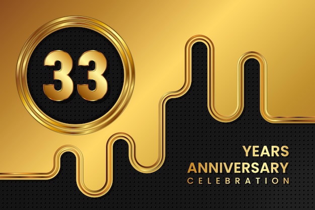 33 Year Anniversary celebration template design Golden Anniversary vector illustration