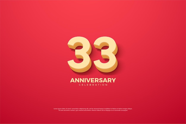 33rd anniversary with 3d numbers