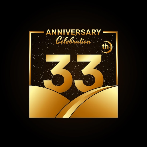 33th anniversary Anniversary Celebration template design Logo vector illustration