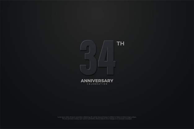 34th anniversary with numbers in the dark