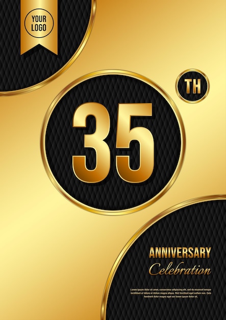 35 Year Anniversary celebration template design Golden Anniversary vector illustration