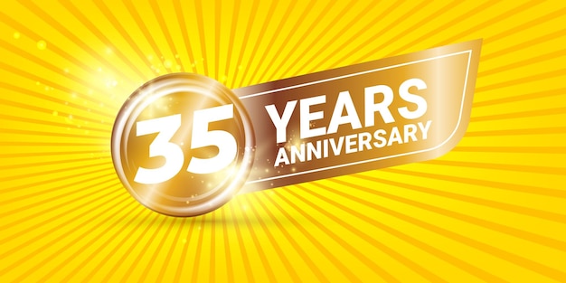 35 years anniversary emblem anniversary badge or banner design template