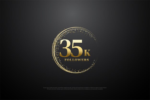 35k followers with glitter frame.