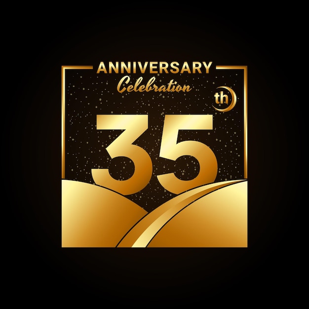 35th anniversary Anniversary Celebration template design Logo vector illustration