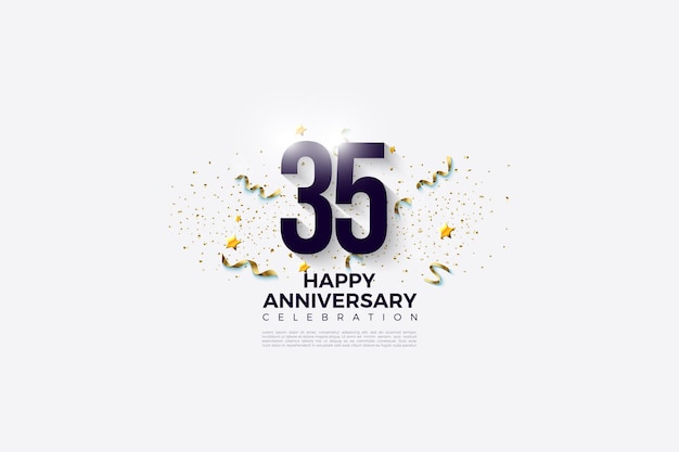 35th anniversary with numbers on a bright white background