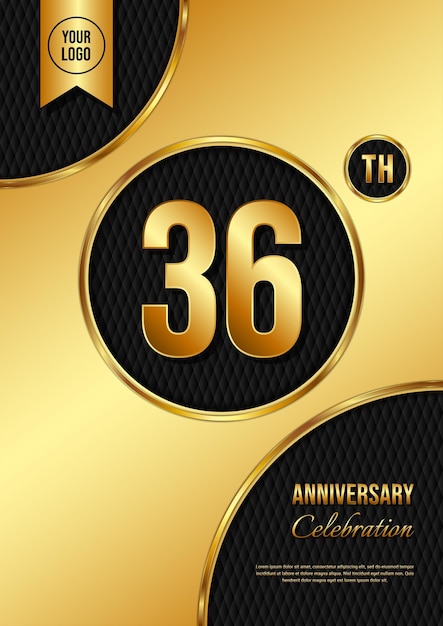 36 Year Anniversary celebration template design Golden Anniversary vector illustration