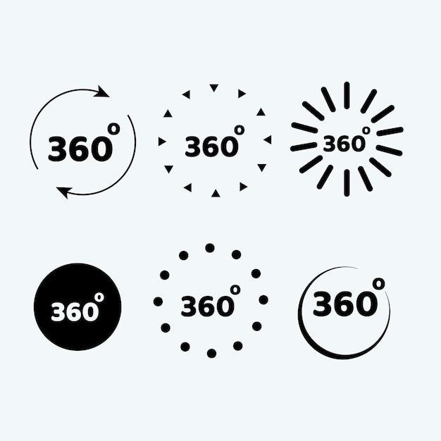 360 degree icons set vector for web and mobile app 360 degree sign and symbol