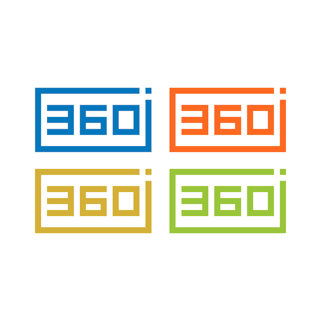 360 degree logo icon vector template