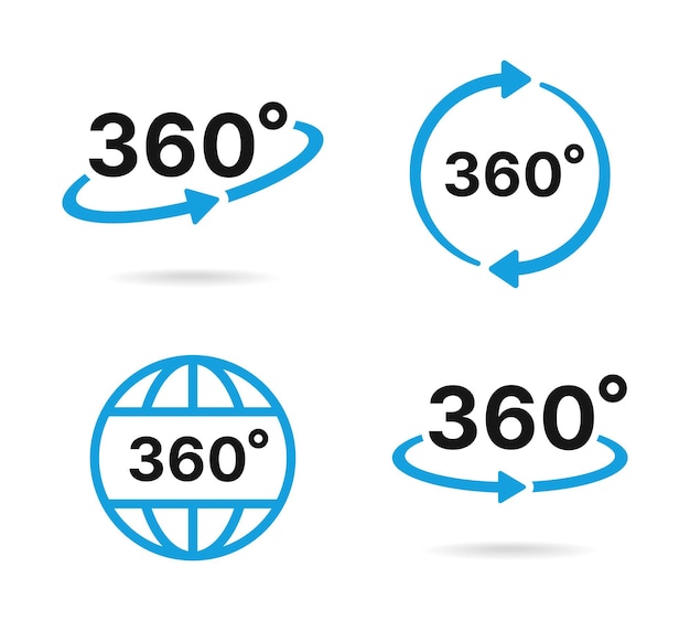 360 degree views rotation vector illustration.