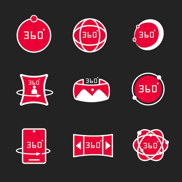 360 Technology view icon set