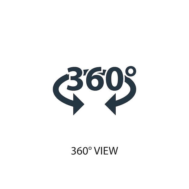 360° view icon. Simple element illustration. 360° view concept symbol design from Augmented reality collection. Can be used for web and mobile.