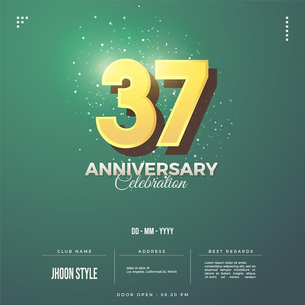 37th anniversary illustration with double numbers.