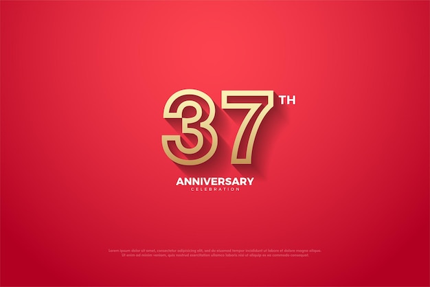 37th anniversary with perforated number illustration.