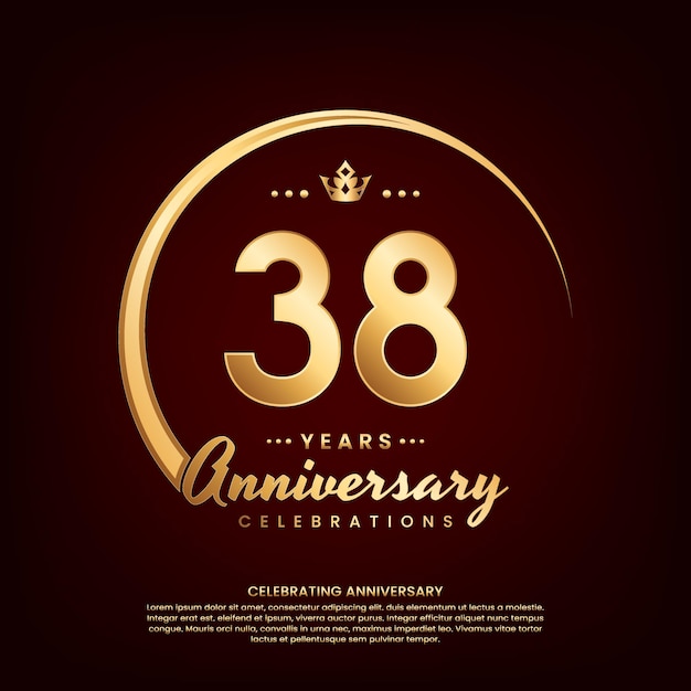 38 year anniversary celebration template design