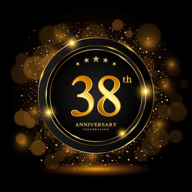 38th Anniversary Celebration Golden anniversary celebration template design Vector illustrations