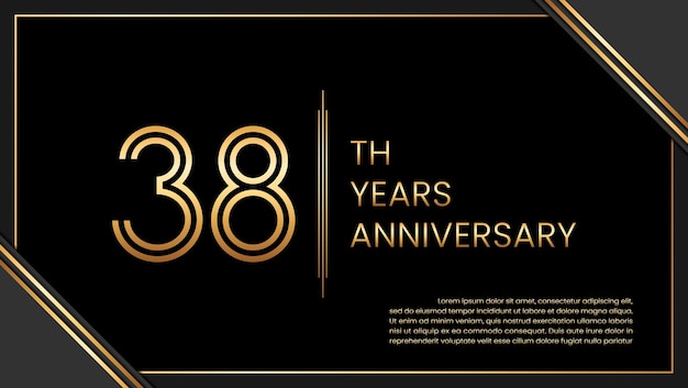 38th year anniversary design template vector template illustration