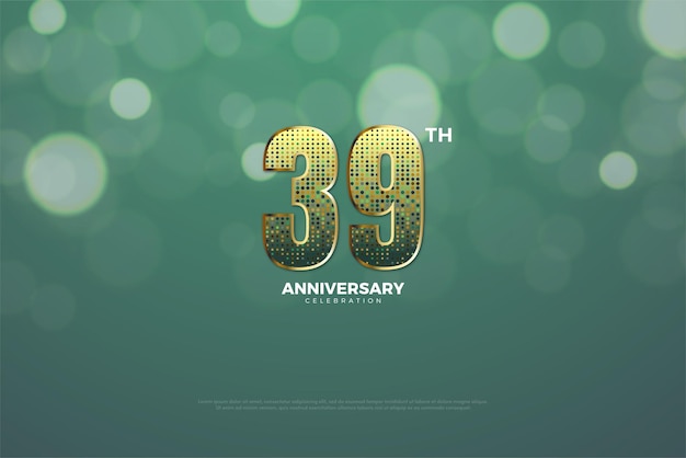 39th anniversary with glitter numbers illustration.