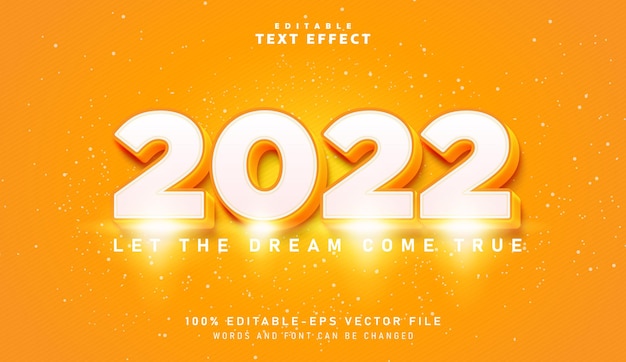 3D 2022 text effect - Editable text effect