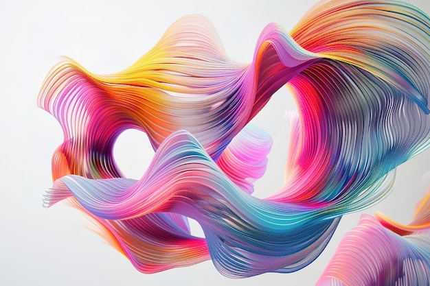 Vector 3d abstract colorful background with shape lines in curvy lines futuristic modern rainbow illus