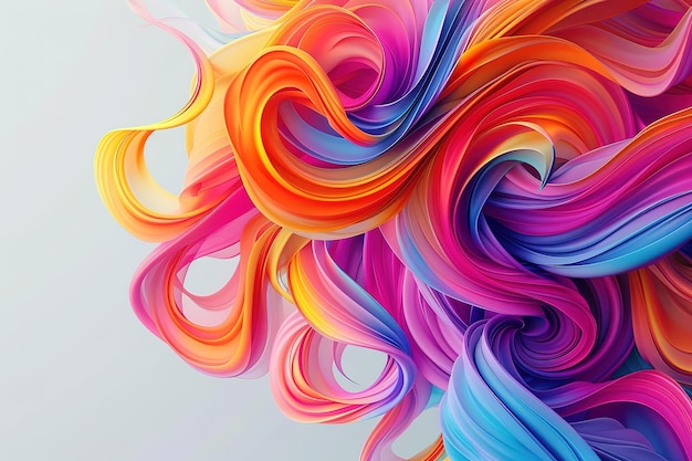 Vector 3d abstract colorful background with shape lines in curvy lines futuristic modern rainbow illus