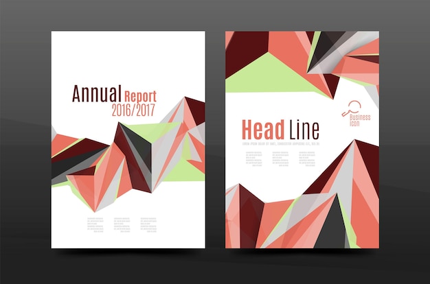 3d abstract geometric shapes Modern minimal composition Business annual report cover design