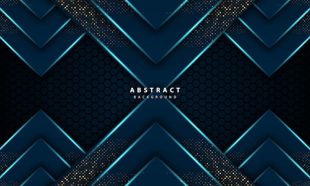 3d abstract light blue hexagon vector illustration of luxury background