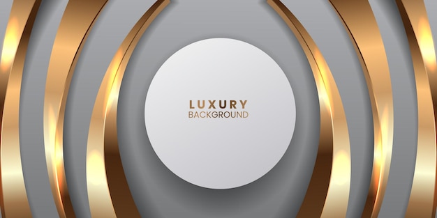 3d abstract luxury elegant white background for award presentation with golden accents