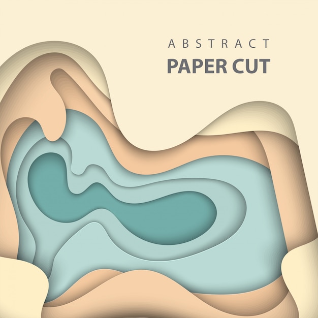 Vector 3d abstract paper art style, design layout 