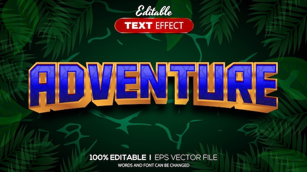 3D adventure text effect Editable text effect