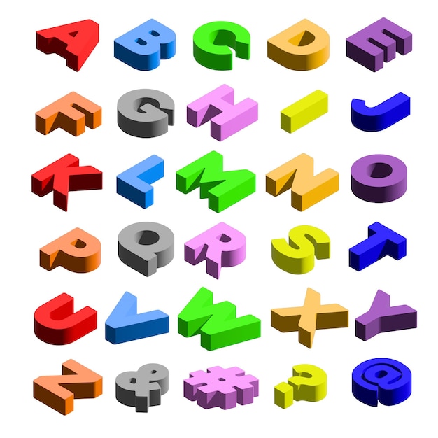 3D Alphabet FONT SET