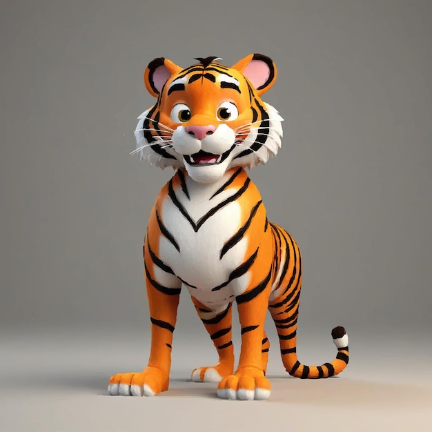 3d animated tiger cartoon character with dark background