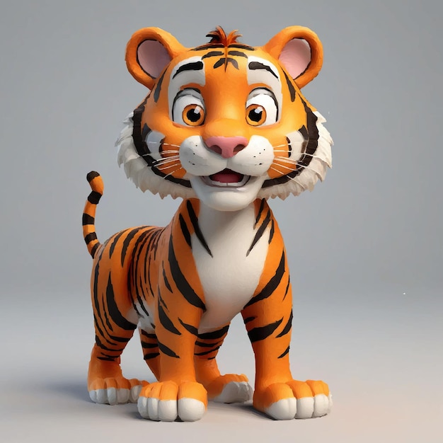 3d animated tiger cartoon character with dark background