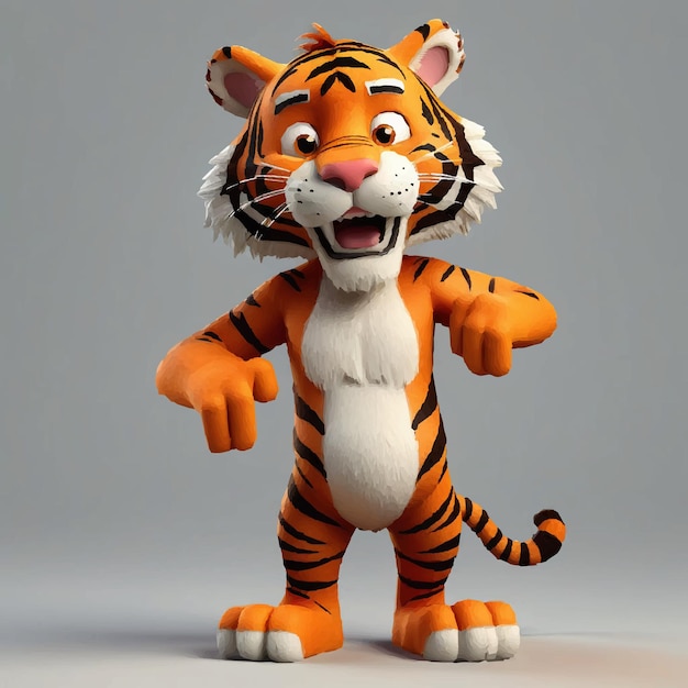 3d animated tiger cartoon character with dark background