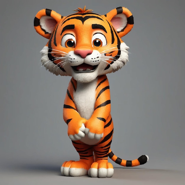 3d animated tiger cartoon character with dark background