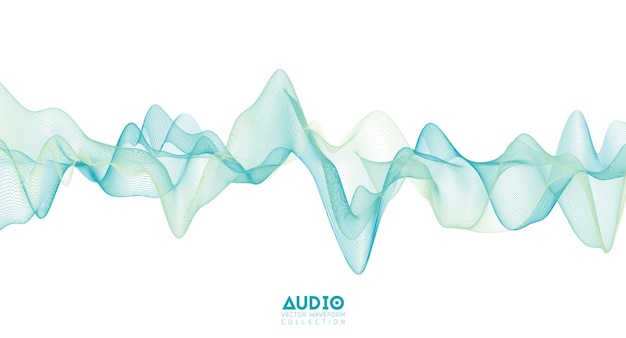 Vector 3d audio soundwave