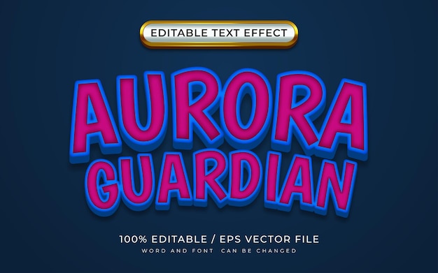 3D Aurora Guardian Editable Text Effect