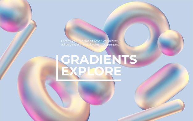 3D background with gradient geometric shapes. Eps10 vector.