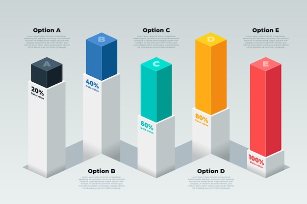 Vector 3d bars infographic