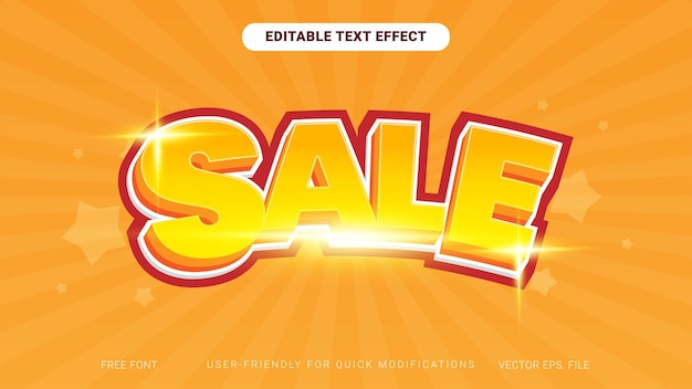 3D Big Sale Vector text Effect stars blink