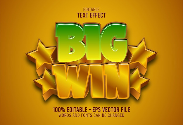 3D Big Win Editable Text Effect