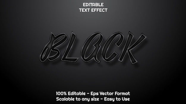 3d black dope theme style editable text effect