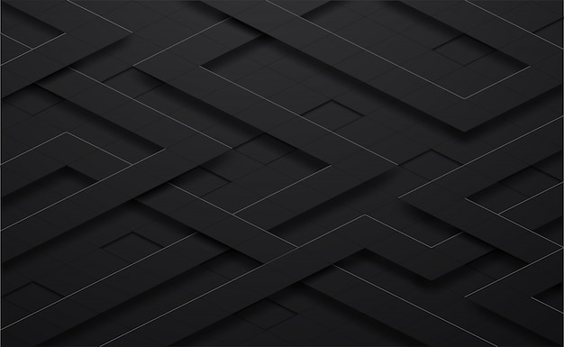 3d  black and line square background 