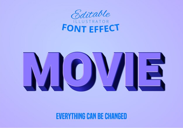 3d blue typeface old movie font effect