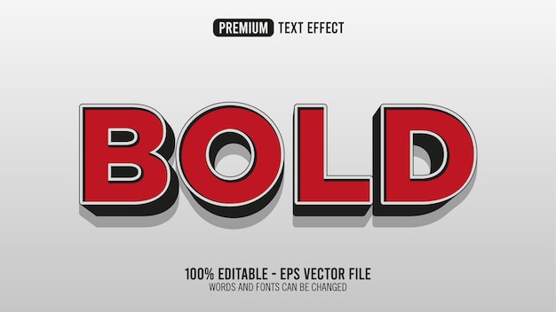 3d bold editable text effect template